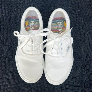 Boys White Canvas Tennis Shoes